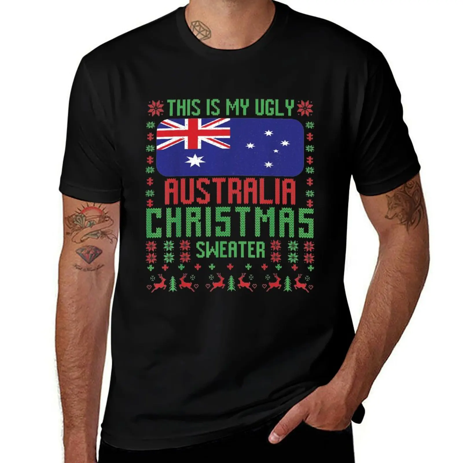 Australia Ugly Christmas Sweater Australia Flag Australian T-Shirt Breathable Sportswear T-Shirt for Men
Australia Ugly Christmas Sweater Australia Flag Australian T-Shirt Breathable Sportswear T-Shirt for Men