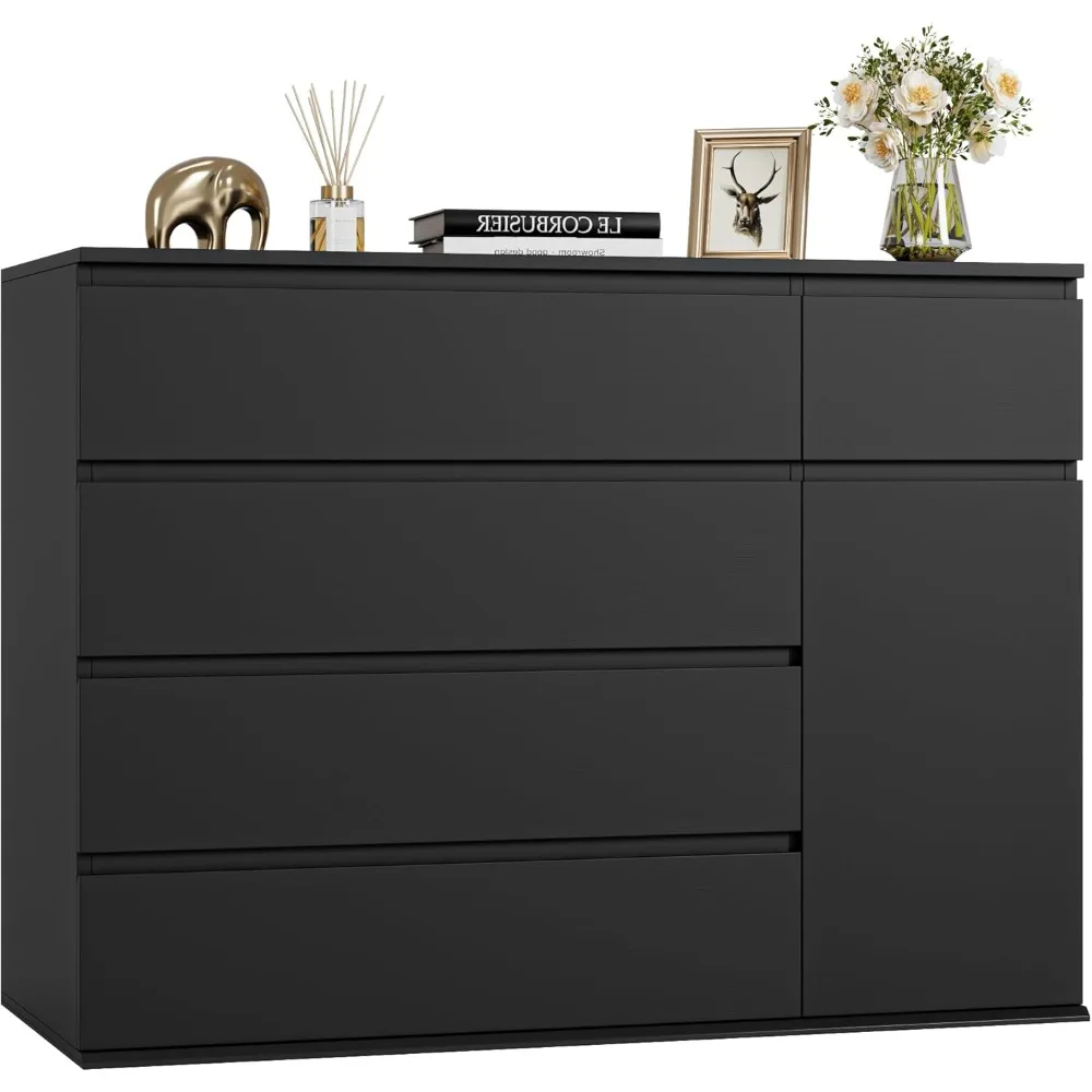 5 Drawer Dresser,Modern Dresser for TV Stand, Double Dresser Wide Storage Chests of Drawer with Door, Deep Drawers and Wide
5 Drawer Dresser,Modern Dresser for TV Stand, Double Dresser Wide Storage Chests of Drawer with Door, Deep Drawers and Wide
