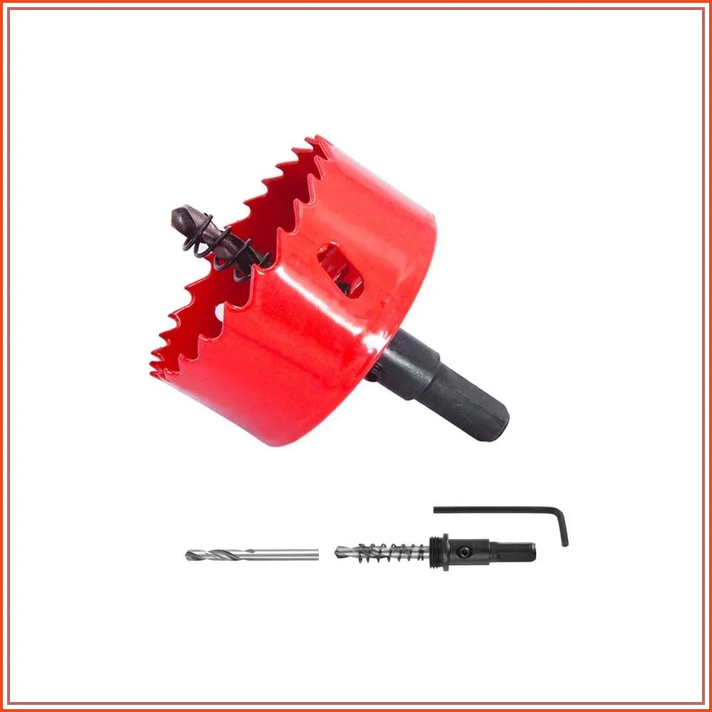 4-1/2" HSS Bi-Metal Hole Cutter with Pilot Bit for Wood, Metal, Drywall
4-1/2" HSS Bi-Metal Hole Cutter with Pilot Bit for Wood, Metal, Drywall
