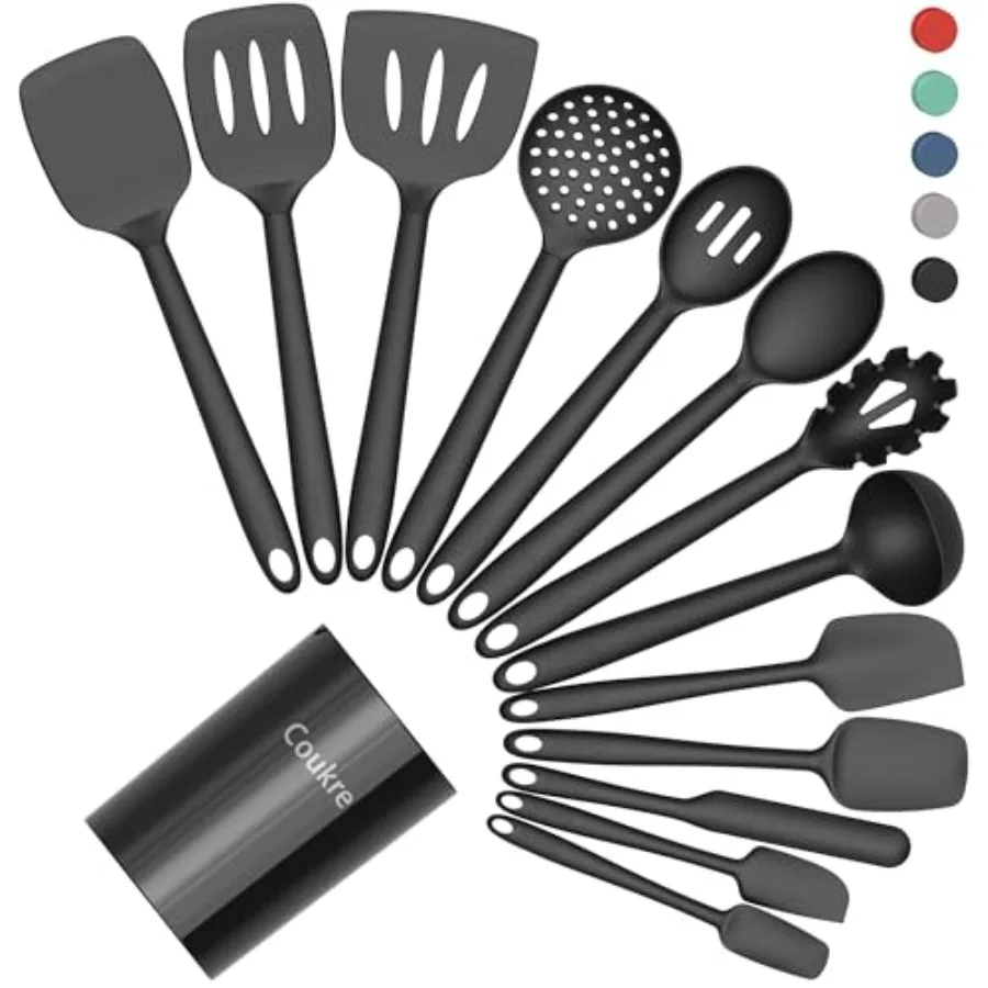 Silicone Kitchen Cooking Utensils Set with Holder Heat-Resistant, Food-Grade Kitchen Tools, Spatula, Spoon and Gadgets for Non-
Silicone Kitchen Cooking Utensils Set with Holder Heat-Resistant, Food-Grade Kitchen Tools, Spatula, Spoon and Gadgets for Non-