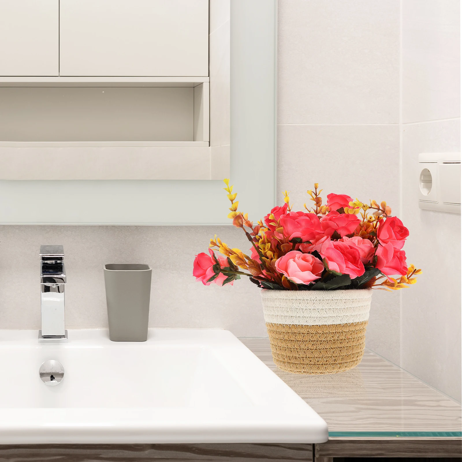 Artificial Potted Flower Simulation Bonsai Woven Flower Basket Desktop Decor Realistic Faux Potted Plant Lifelike Small Bonsai
Artificial Potted Flower Simulation Bonsai Woven Flower Basket Desktop Decor Realistic Faux Potted Plant Lifelike Small Bonsai