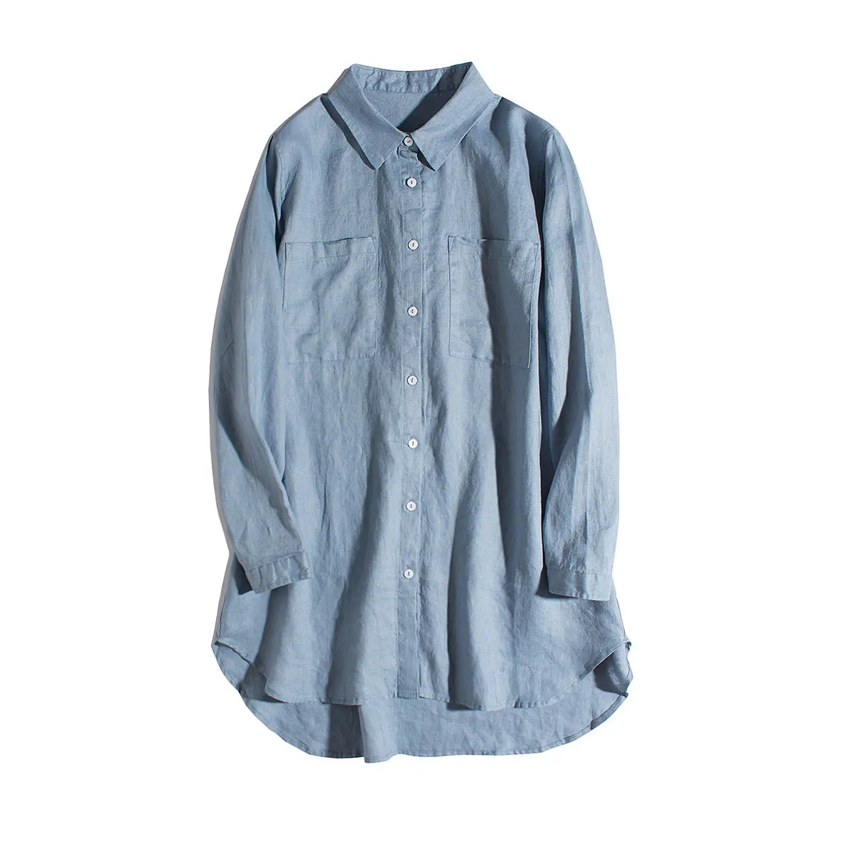 Dave&Di Linen Long Sleeved Shirt With Large Patch Pocket Boyfriend Style Loose And Fashionable Mid Length Thin Jacket For Women
Dave&Di Linen Long Sleeved Shirt With Large Patch Pocket Boyfriend Style Loose And Fashionable Mid Length Thin Jacket For Women