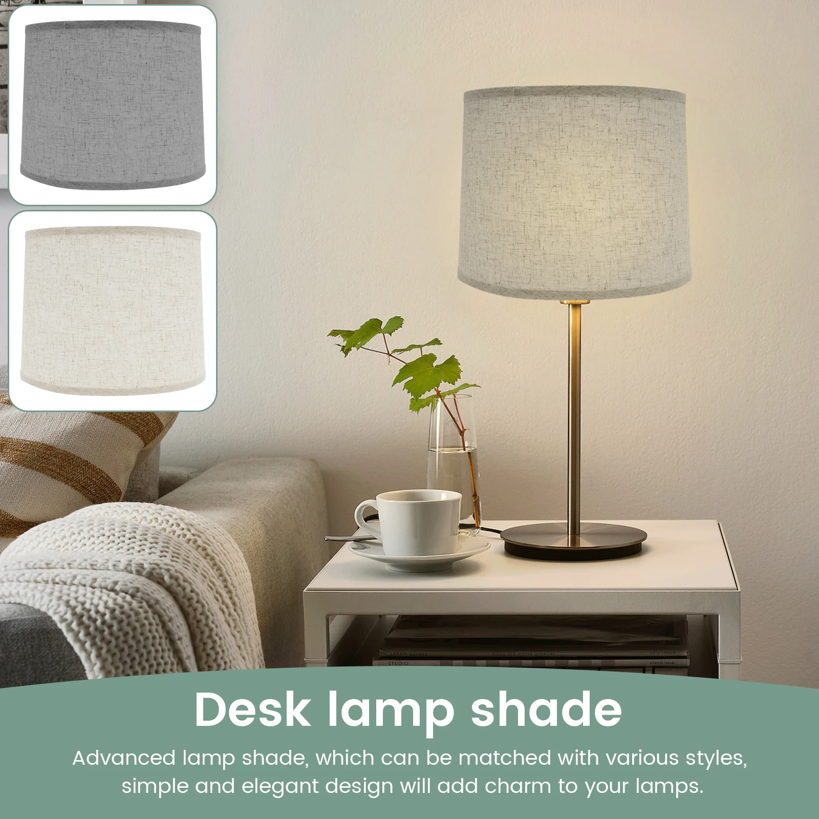 2Pcs Linen Lampshades with Rack Easy to Install Lamp Shade Replacement Beige/Grey Decorative for Table and Floor Lamp
2Pcs Linen Lampshades with Rack Easy to Install Lamp Shade Replacement Beige/Grey Decorative for Table and Floor Lamp
