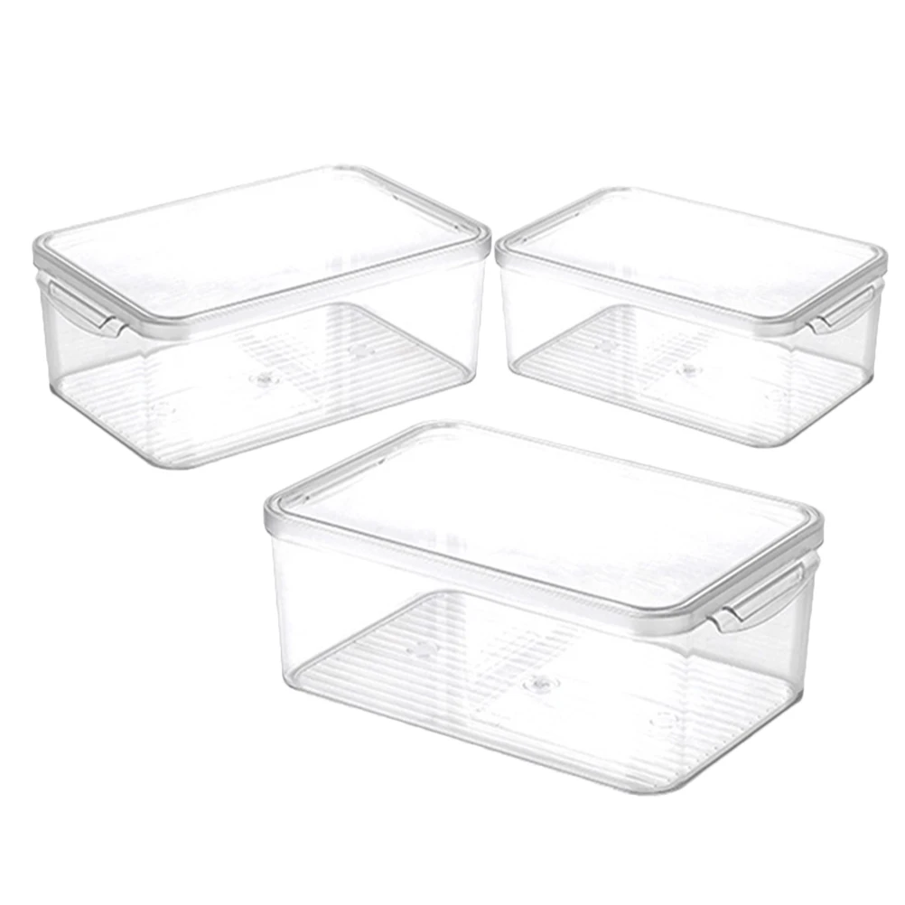 3 Pcs Fridge Storage Box Transparent Kitchen Freezer Containers Sealed Food Organizing Pantry Large Medium Small Size
3 Pcs Fridge Storage Box Transparent Kitchen Freezer Containers Sealed Food Organizing Pantry Large Medium Small Size