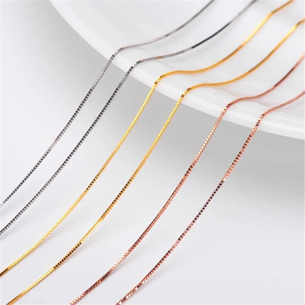 DIY Pearl Accessories 18k Yellow Gold White Gold Rose Gold Box Chain Fine Necklace Delicate Gold Necklace G343
DIY Pearl Accessories 18k Yellow Gold White Gold Rose Gold Box Chain Fine Necklace Delicate Gold Necklace G343