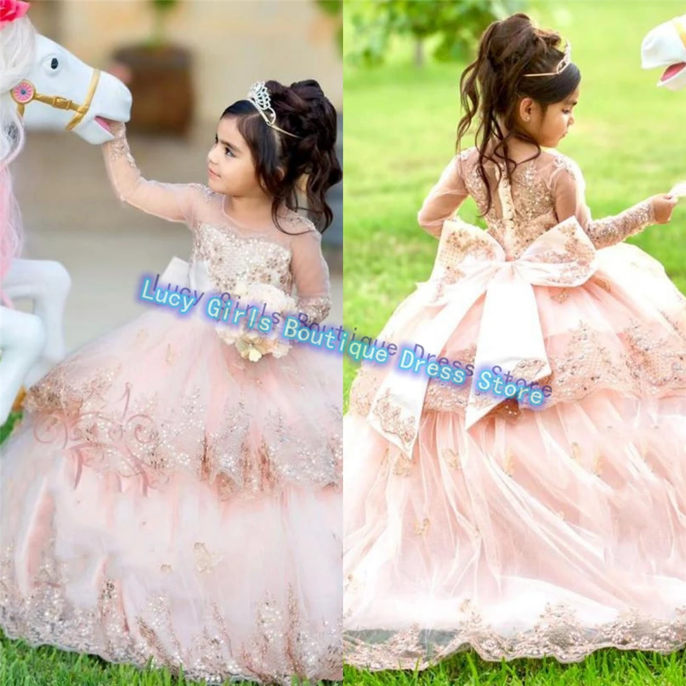 Customized Flower Girl Dress Lovely Baby Tulle Fluffy Wedding Lace Printing little Girls Birthday Party First Communion Gowns
Customized Flower Girl Dress Lovely Baby Tulle Fluffy Wedding Lace Printing little Girls Birthday Party First Communion Gowns