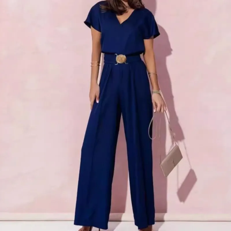 2026 New Women's Solid Color Jumpsuit V-neck Versatile Simple Elegant Fashionable And Comfortable Formal Occasion Jumpsuit Pants
2026 New Women's Solid Color Jumpsuit V-neck Versatile Simple Elegant Fashionable And Comfortable Formal Occasion Jumpsuit Pants