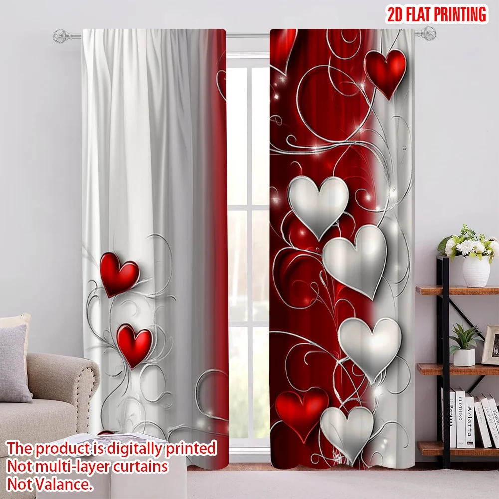 2Pcs 2D Flat PrintingValentine’S Day Home Curtain Red Gray Heart Sweet Love Geometric Romantic Women Modern Home Curtain Decor
2Pcs 2D Flat PrintingValentine’S Day Home Curtain Red Gray Heart Sweet Love Geometric Romantic Women Modern Home Curtain Decor