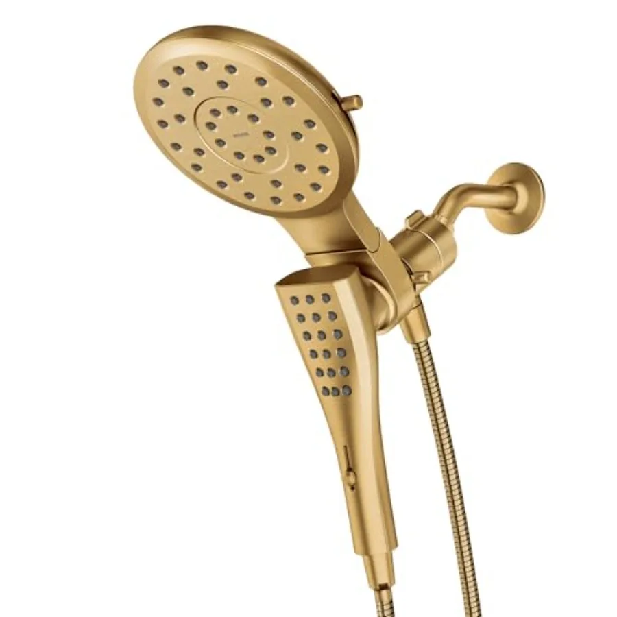 Shower head and detachable handshower combo for bathroom use, brushed gold finish, eco-performance material, eight-function wid
Shower head and detachable handshower combo for bathroom use, brushed gold finish, eco-performance material, eight-function wid