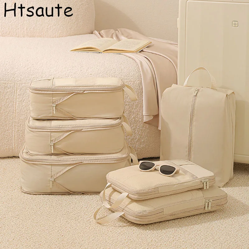 Foldable Compressible Packing Cubes, Waterproof Travel Storage Bag, Oxford Suitcase, Portable with Handbag, Luggage Organizer
Foldable Compressible Packing Cubes, Waterproof Travel Storage Bag, Oxford Suitcase, Portable with Handbag, Luggage Organizer