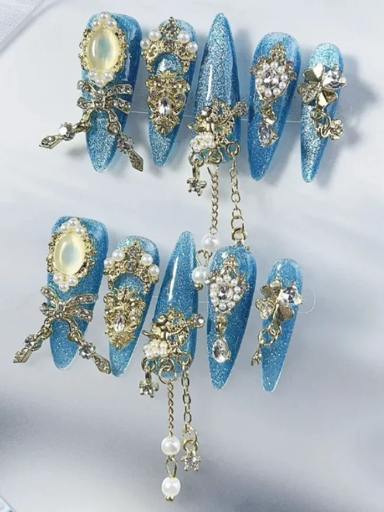 10Pcs beautiful blue French High Quality Handmade Press on Nails Art Luxury Style Noble Temperament Nail Art Tassel Pendant
10Pcs beautiful blue French High Quality Handmade Press on Nails Art Luxury Style Noble Temperament Nail Art Tassel Pendant