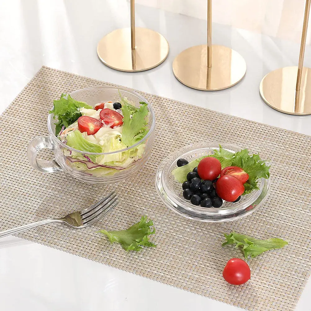 Стеклянная миска с крышкой и ручкой, прозрачная, для супа, каши, овсянки, завтрака, для горячих и холодных блюд, кухонная утварь, посуда для напитков
Стеклянная миска с крышкой и ручкой, прозрачная, для супа, каши, овсянки, завтрака, для горячих и холодных блюд, кухонная утварь, посуда для напитков