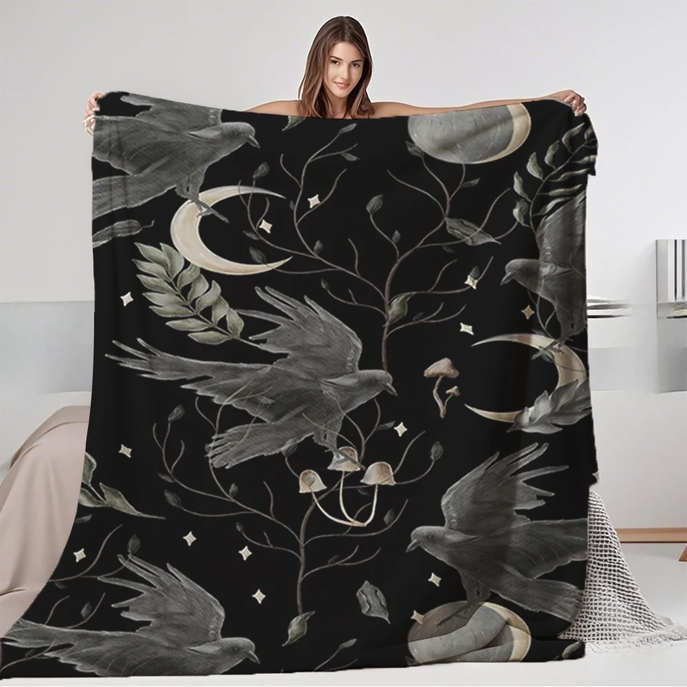 Eco-Friendly Flannel Blankets Watercolor Crow Bohemian Design Bedsheet Bed Anti-Pilling Blanket For Couples Picnic Car
Eco-Friendly Flannel Blankets Watercolor Crow Bohemian Design Bedsheet Bed Anti-Pilling Blanket For Couples Picnic Car