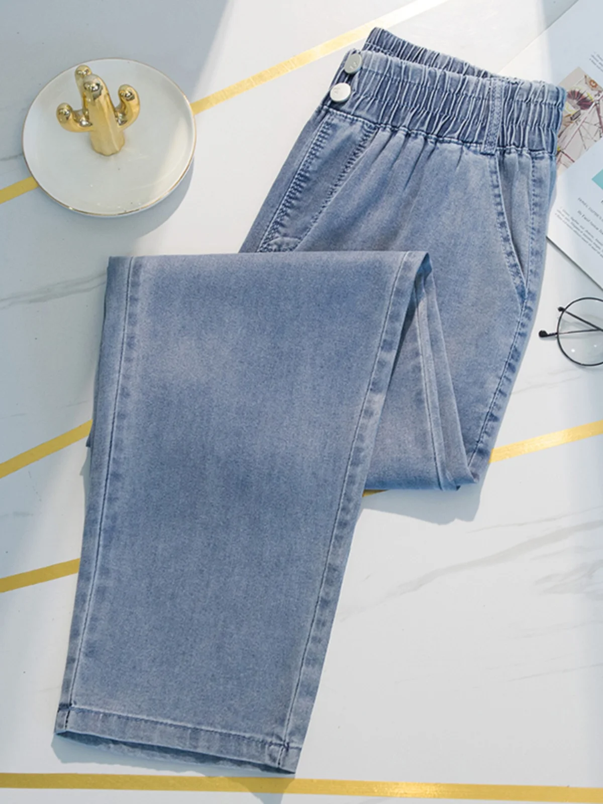 High Waist Wide Leg Harlan Jeans Thin Denim Nine Points Women's Jeans Summer Fashion Slimming Denim Pants
High Waist Wide Leg Harlan Jeans Thin Denim Nine Points Women's Jeans Summer Fashion Slimming Denim Pants