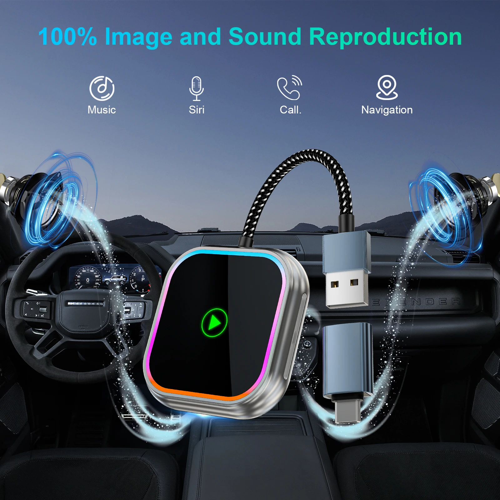 CarPlay Car Navigation - Compact Wired Android Auto to Wireless CarPlay Adapter Compatible with Auto CarPlay for Apple
CarPlay Car Navigation - Compact Wired Android Auto to Wireless CarPlay Adapter Compatible with Auto CarPlay for Apple