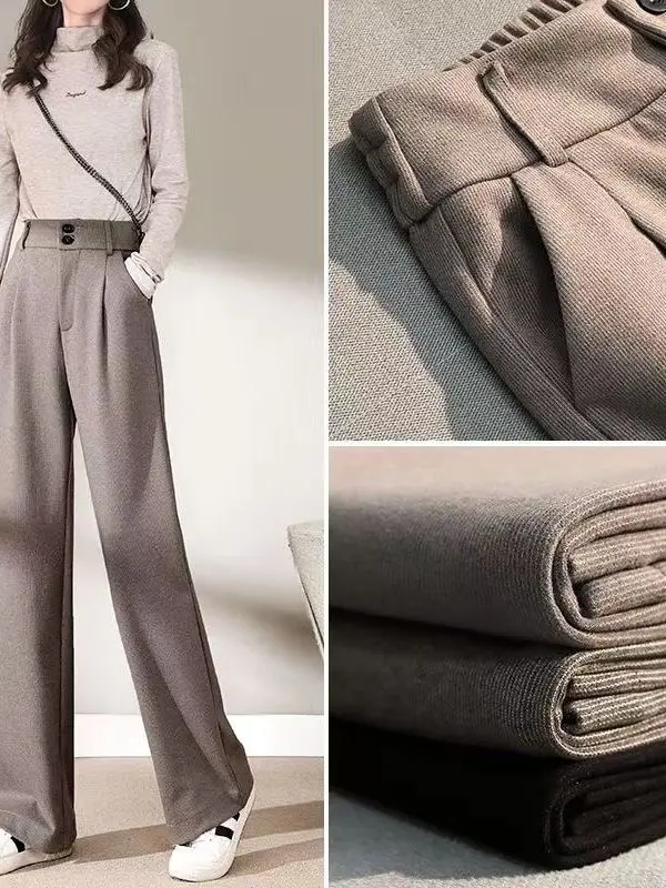 Oatmeal Wide Leg Pants Women's Loose Drapey Small Size Straight Leg Suit Trousers Autumn Winter New Style Casual High Waist P...
Oatmeal Wide Leg Pants Women's Loose Drapey Small Size Straight Leg Suit Trousers Autumn Winter New Style Casual High Waist P...