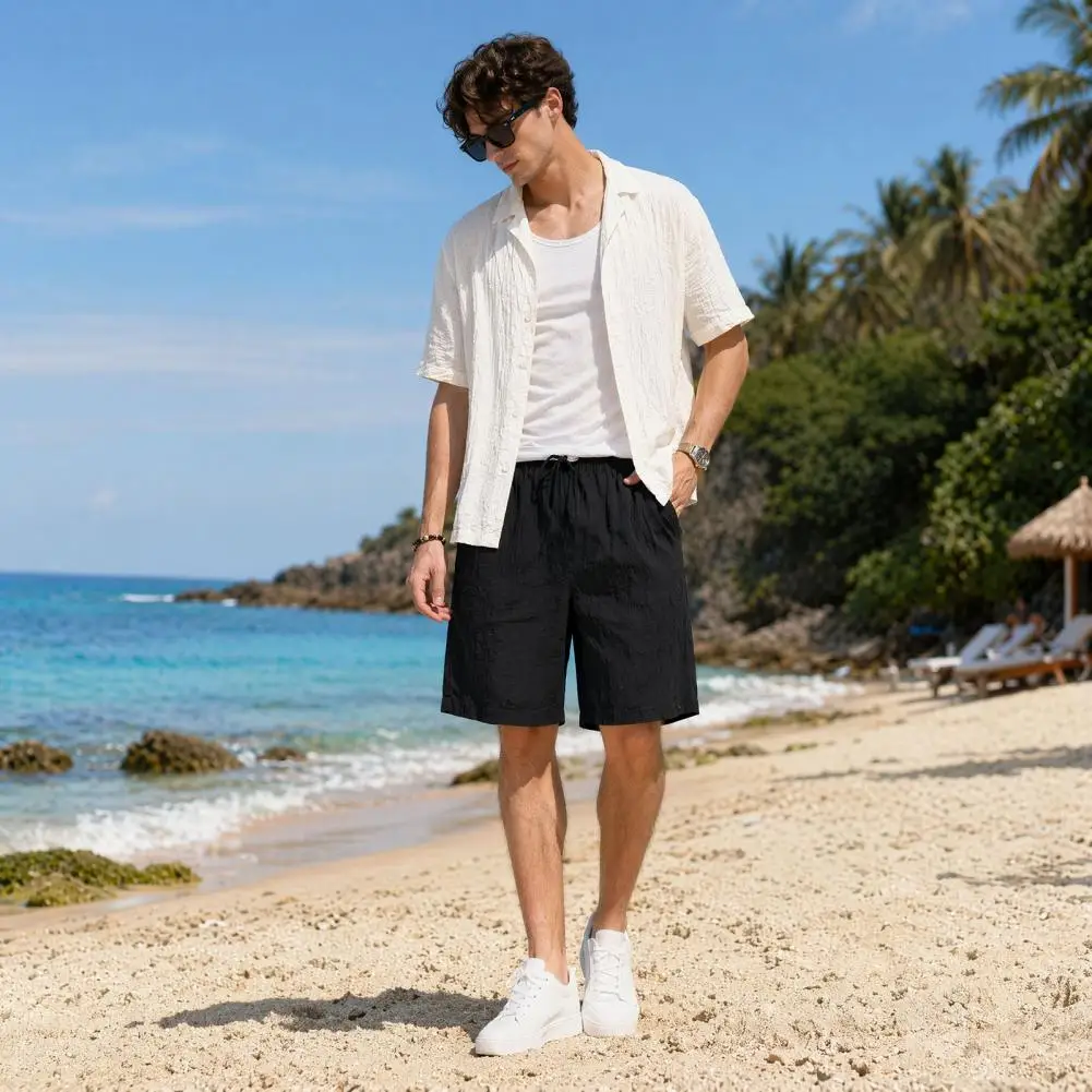 Moisture Wicking Shorts Loose Trousers with Pockets, Elastic Waist Drawstring Breathable Shorts for Beach Vacation Daily Wear
Moisture Wicking Shorts Loose Trousers with Pockets, Elastic Waist Drawstring Breathable Shorts for Beach Vacation Daily Wear