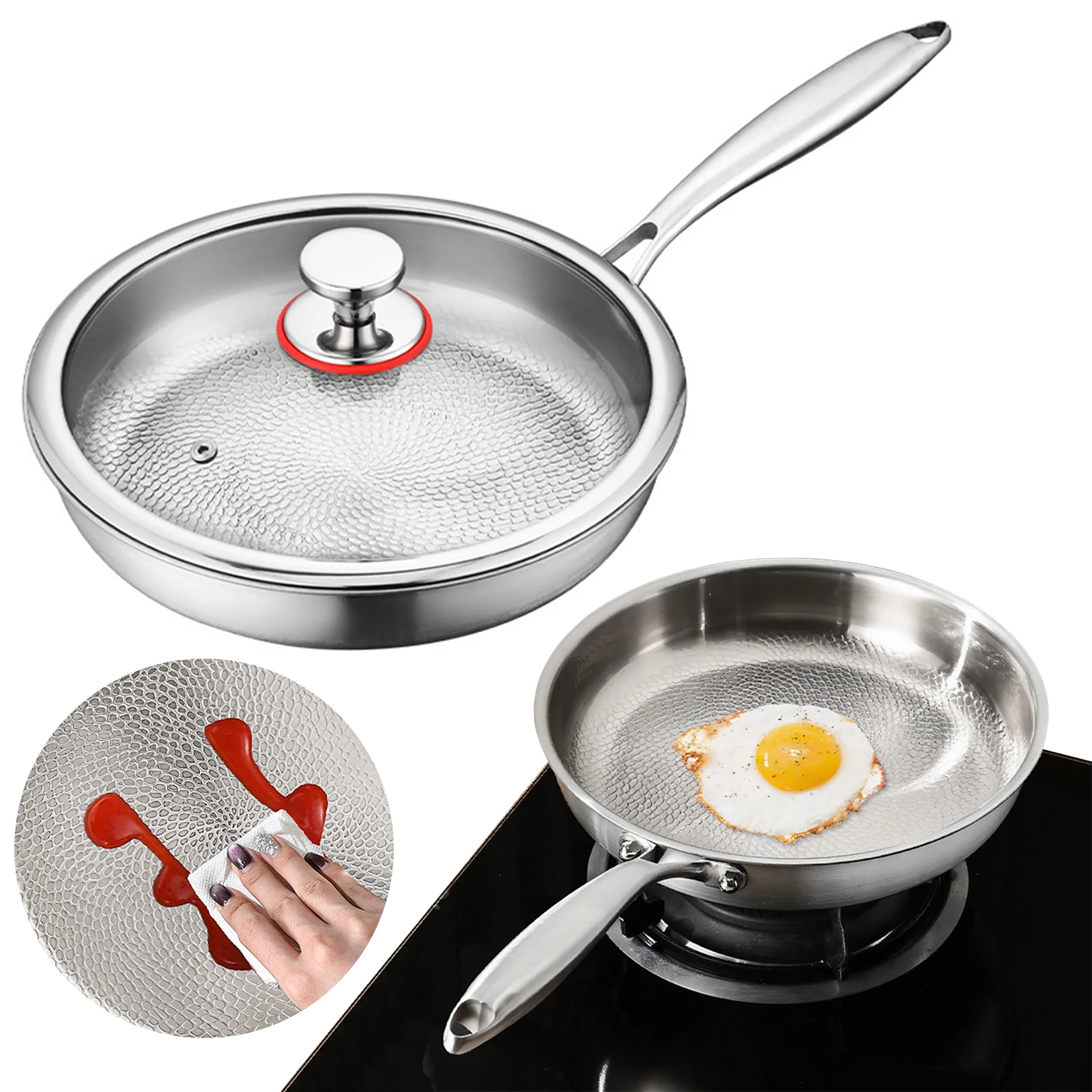 Titanium Cookware Non Stick Frying Pan Hammered Pan for All Stovetops Gas Electric Induction Large Skillet Durable Kitchen Pan
Titanium Cookware Non Stick Frying Pan Hammered Pan for All Stovetops Gas Electric Induction Large Skillet Durable Kitchen Pan