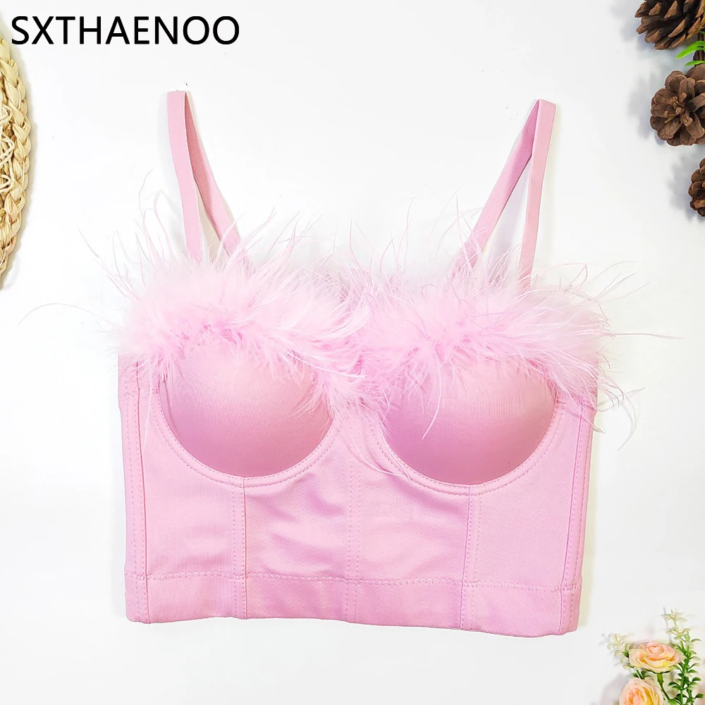 SXTHAENOO новые модные женские подтяжки с перьями, короткий топ, искусственное бюстье, топы для ночного клуба, однотонный корсет
SXTHAENOO новые модные женские подтяжки с перьями, короткий топ, искусственное бюстье, топы для ночного клуба, однотонный корсет