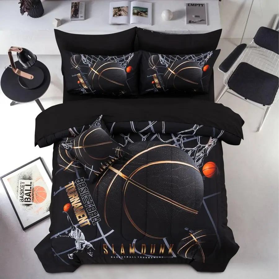 Basketball Court Printed Comforter Sets,with Sportsman Slam Dunk Printing 6Pcs Bedding Set in a Bag for Teen Boys,Twin
Basketball Court Printed Comforter Sets,with Sportsman Slam Dunk Printing 6Pcs Bedding Set in a Bag for Teen Boys,Twin