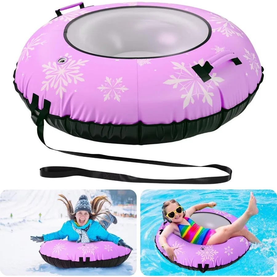 41.5" Inflatable Snow Tubes for Adults 1 or 2 Pcs Heavy Duty PVC Snow Tube for Sledding with Canvas Cover Handles Tow Strap Rep
41.5" Inflatable Snow Tubes for Adults 1 or 2 Pcs Heavy Duty PVC Snow Tube for Sledding with Canvas Cover Handles Tow Strap Rep