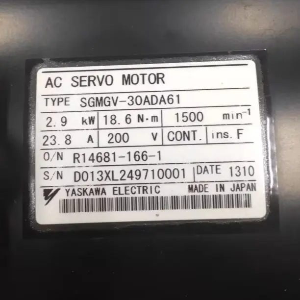 Used Genuine original SGMGV-30ADA61 Servo Motor,SGMGV 30ADA61,Fast shipping
Used Genuine original SGMGV-30ADA61 Servo Motor,SGMGV 30ADA61,Fast shipping