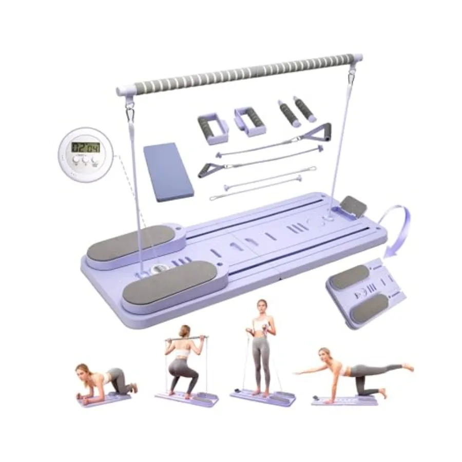 Pilates Reformer Board for home and office use, foldable portable design, black steel frame with gray padded mat, ultra-stable
Pilates Reformer Board for home and office use, foldable portable design, black steel frame with gray padded mat, ultra-stable