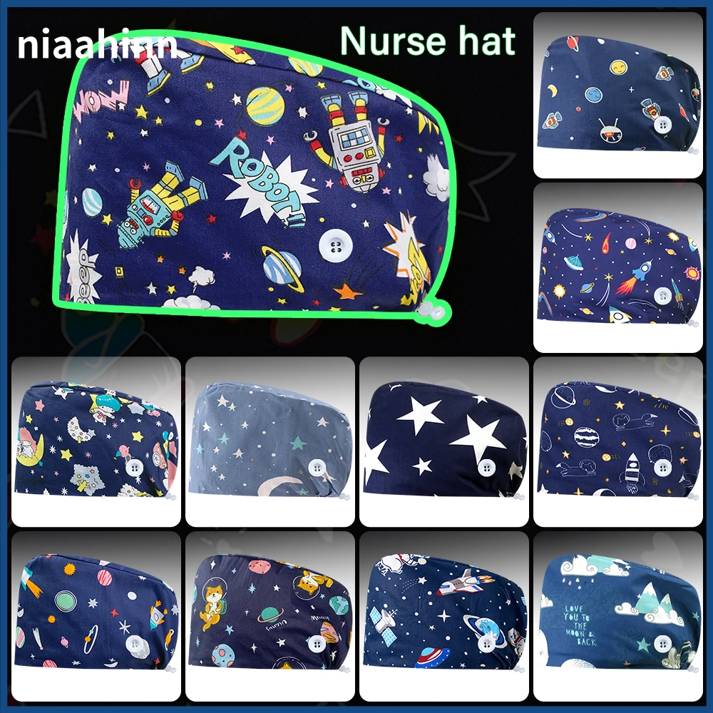 Adjustable Scrubs Caps Unisex Cotton Animal Printing Nursing Caps Pet Hospital Nurse Accessories Chef Lab Work Hat Surgical Hats
Adjustable Scrubs Caps Unisex Cotton Animal Printing Nursing Caps Pet Hospital Nurse Accessories Chef Lab Work Hat Surgical Hats