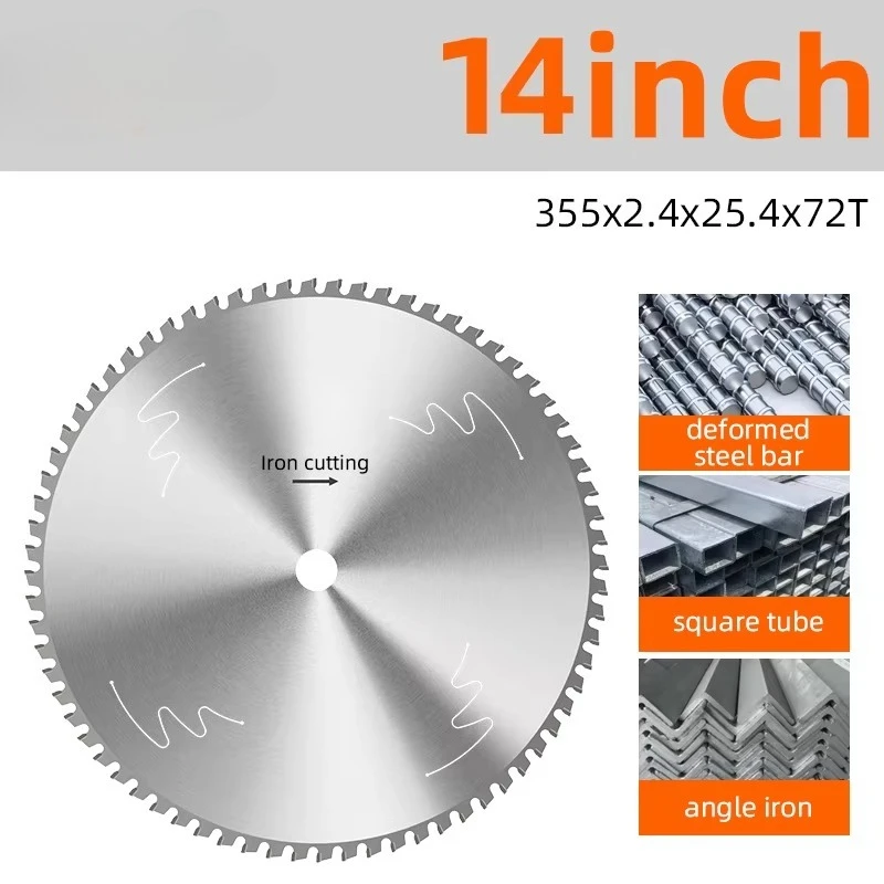 355*2.4/1.9*25.4*72T Metal Dry Cutting Saw Blade for Galvanized Steel Tube Solid Iron Metals Cutting
355*2.4/1.9*25.4*72T Metal Dry Cutting Saw Blade for Galvanized Steel Tube Solid Iron Metals Cutting
