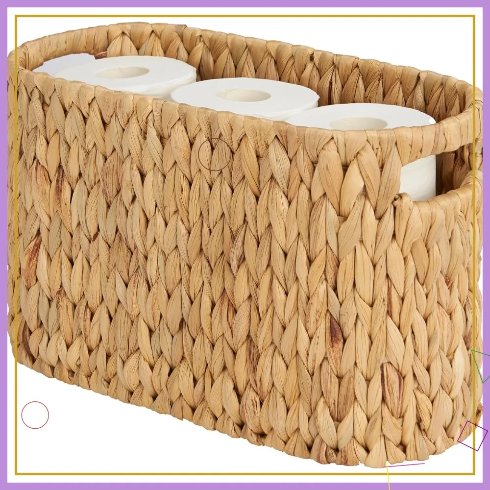 Плетеная корзина для хранения из водяного гиацинта на 6 рулонов туалетной бумаги со встроенными ручками, органайзер для ванной комнаты
Плетеная корзина для хранения из водяного гиацинта на 6 рулонов туалетной бумаги со встроенными ручками, органайзер для ванной комнаты