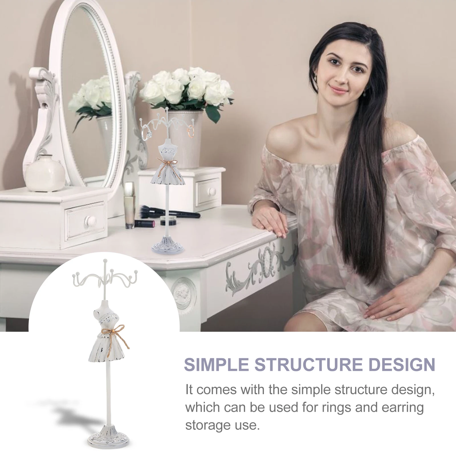 Retro Jewelry Rack for Earrings Necklace Storage Display Shelf 1624 Compact Desktop ganizer Home Shop Use Jewelry Packaging
Retro Jewelry Rack for Earrings Necklace Storage Display Shelf 1624 Compact Desktop ganizer Home Shop Use Jewelry Packaging