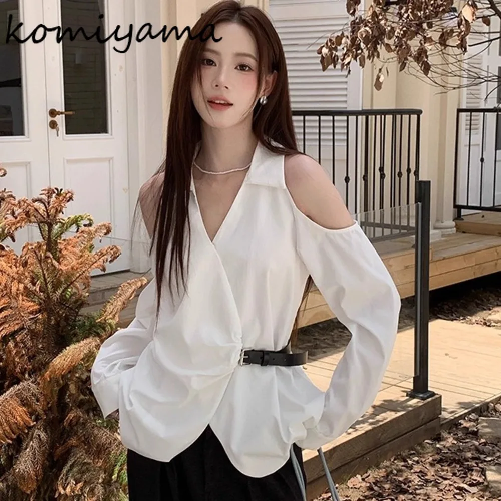 Off Shoulder Long Sleeve 2025 Ropa Mujer Irregular Shirts & Blouses Autumn New Tunic Tops Korean Chic Blusas Lapel Camisas 
Off Shoulder Long Sleeve 2025 Ropa Mujer Irregular Shirts & Blouses Autumn New Tunic Tops Korean Chic Blusas Lapel Camisas