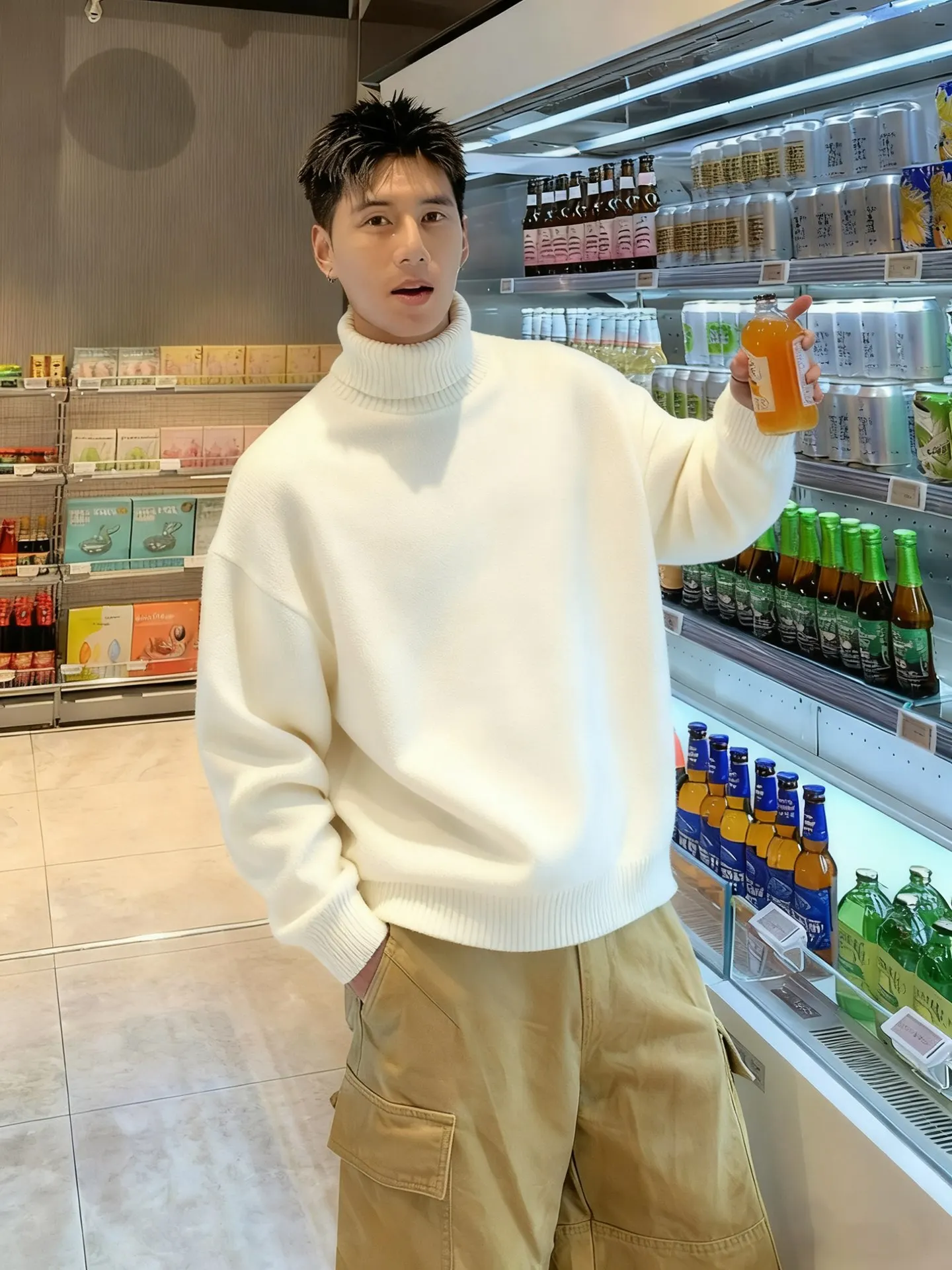 Мужской трикотажный свитер в американском стиле с высоким воротником, зимняя теплая внутренняя одежда, повседневная верхняя одежда для пар, с длинными рукавами, из полиэфирного волокна
Мужской трикотажный свитер в американском стиле с высоким воротником, зимняя теплая внутренняя одежда, повседневная верхняя одежда для пар, с длинными рукавами, из полиэфирного волокна