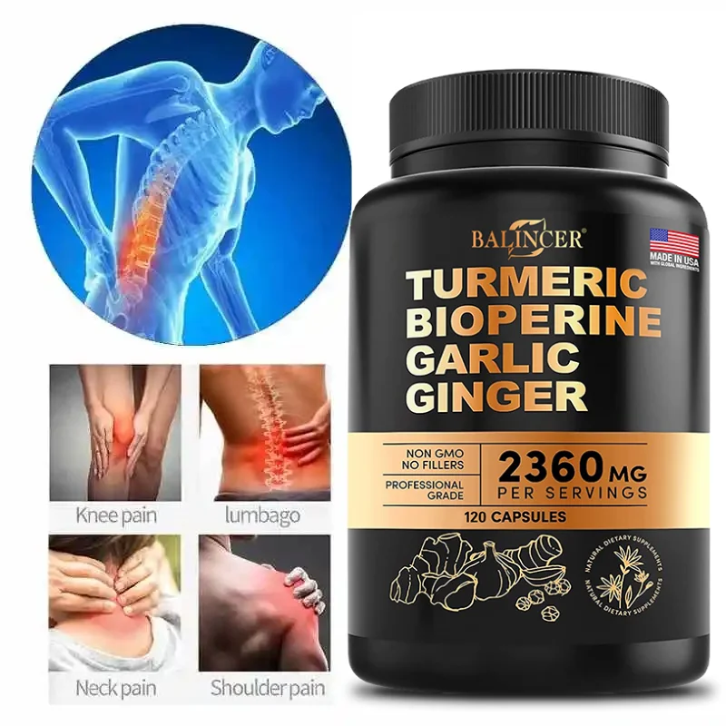 Turmeric Curcumin Capsules - Ginger, Garlic & Black Pepper, Natural Antioxidant for Joint Mobility, Digestive & Immune Wellness
Turmeric Curcumin Capsules - Ginger, Garlic & Black Pepper, Natural Antioxidant for Joint Mobility, Digestive & Immune Wellness