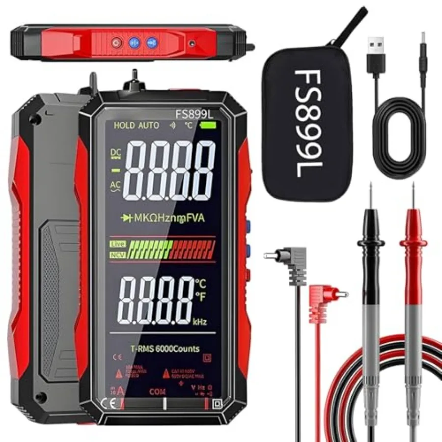 USB Rechargeable Digital Multimeter 2026 Upgraded Fs899l Multimeter Automatic Digital Display Multimeter Tester for Home and In
USB Rechargeable Digital Multimeter 2026 Upgraded Fs899l Multimeter Automatic Digital Display Multimeter Tester for Home and In