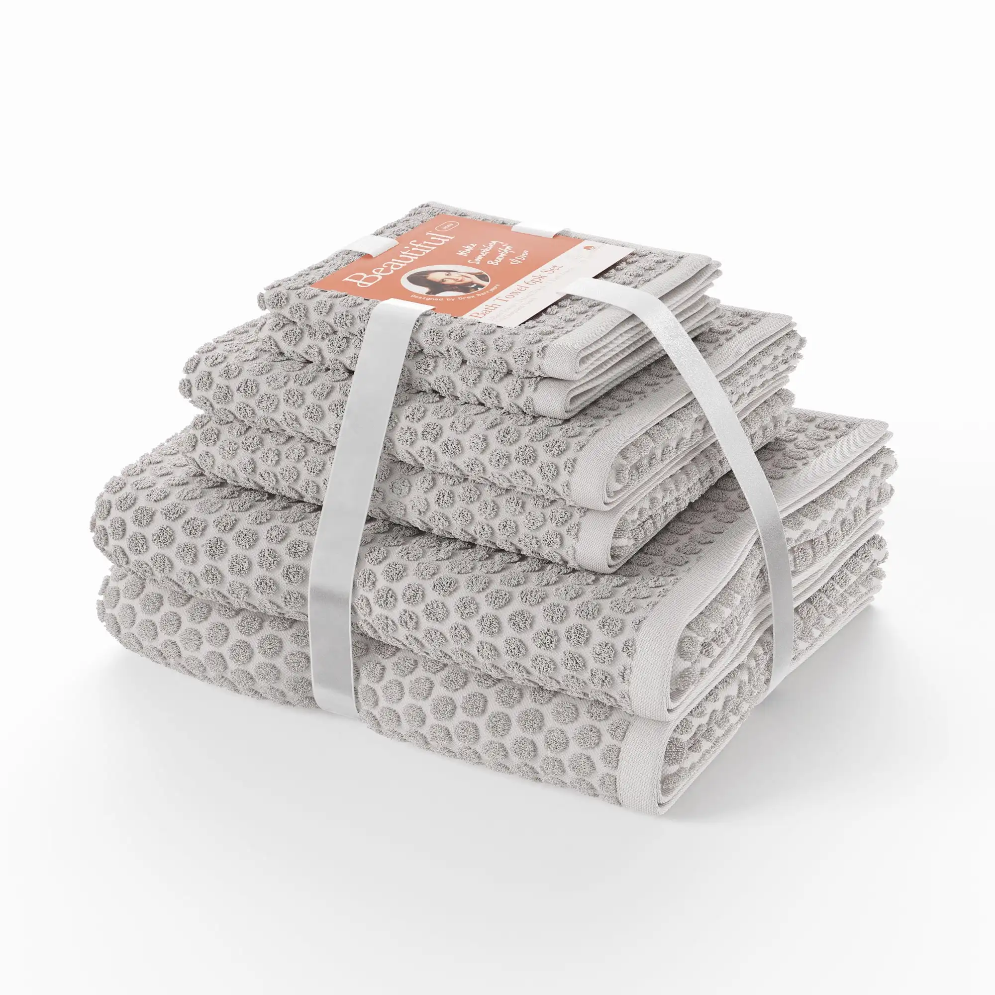 Dot Textured 6Pk Towel Set, 2 Bath, 2 Hand, 2 Wash - Porcini Taupe by Drew Barrymore
Dot Textured 6Pk Towel Set, 2 Bath, 2 Hand, 2 Wash - Porcini Taupe by Drew Barrymore