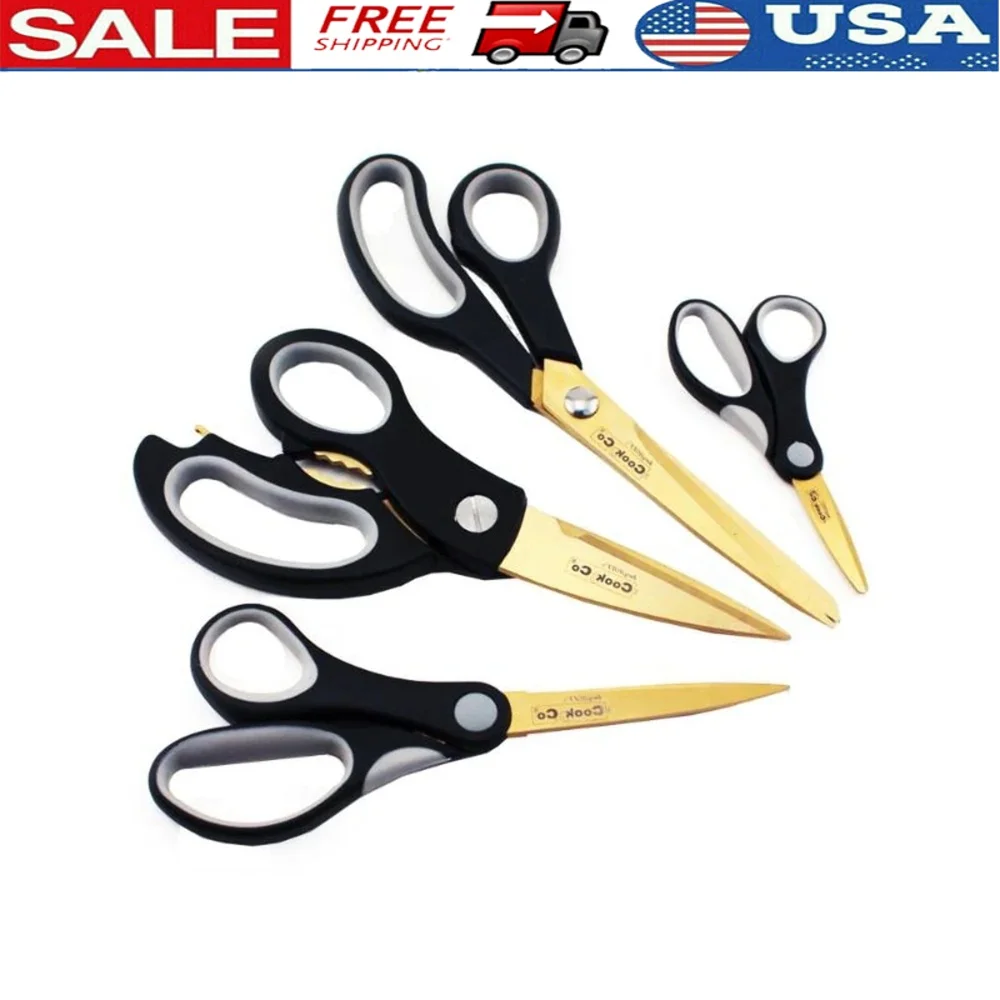 Multipurpose 4pc Scissors Set Ergonomic Handle Stainless Steel Blades Gold Coating European Design Dishwasher Safe Kitchen Tools
Multipurpose 4pc Scissors Set Ergonomic Handle Stainless Steel Blades Gold Coating European Design Dishwasher Safe Kitchen Tools
