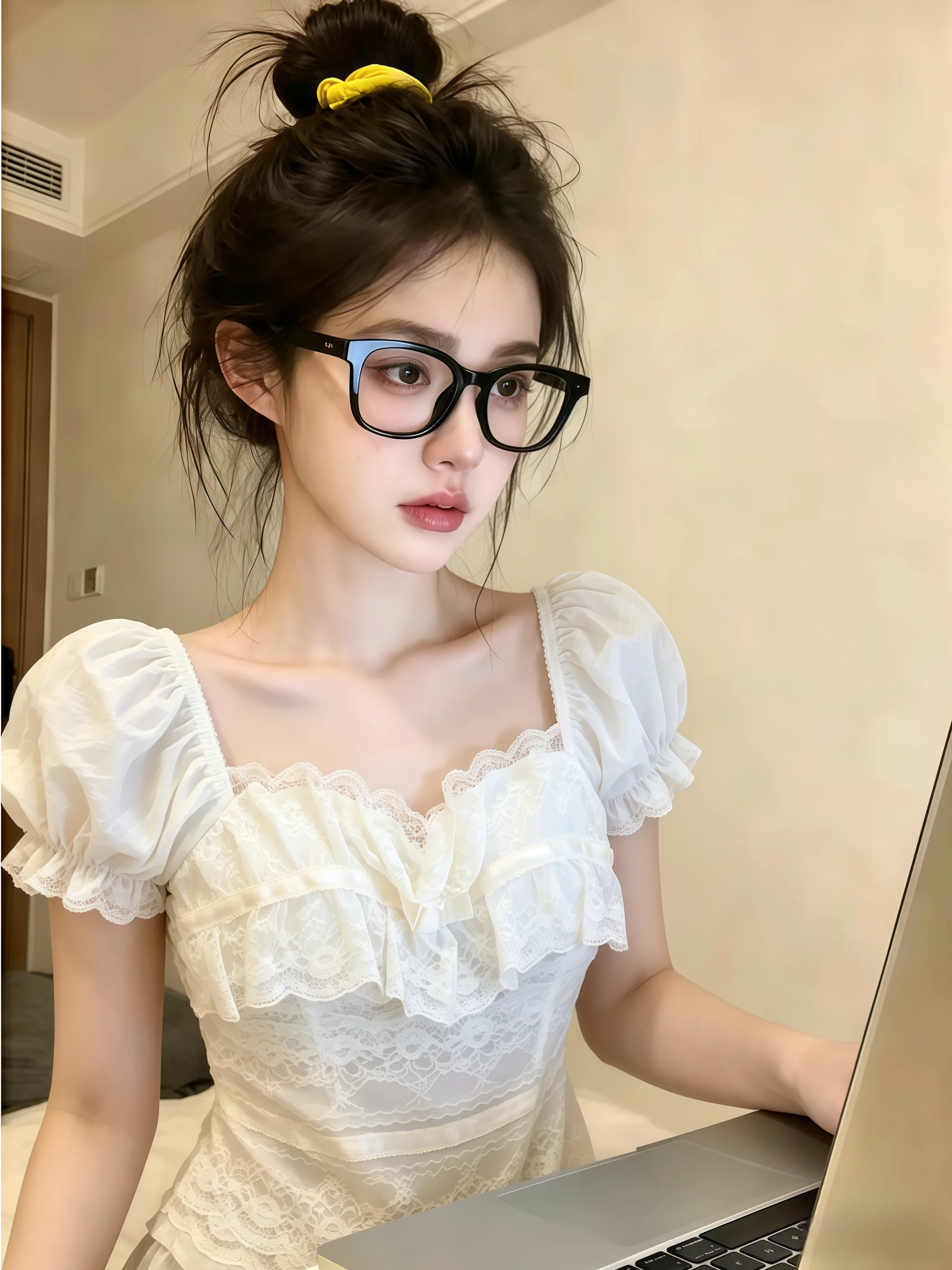 Unique Slimming Lace Patchwork Bubble Sleeve T-Shirt Women's Summer New Style High-End Square Collar Self-Keeping Fashionable...
Unique Slimming Lace Patchwork Bubble Sleeve T-Shirt Women's Summer New Style High-End Square Collar Self-Keeping Fashionable...
