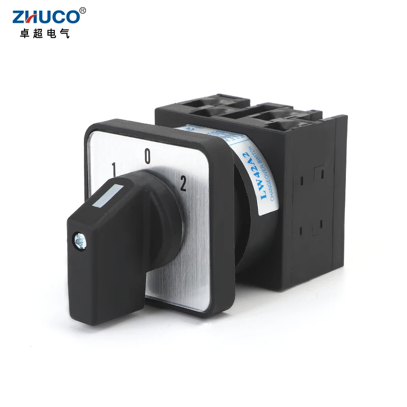 ZHUCO LW42A2-2026/LF301 20A, трехпозиционный 1, 0, 2, двухсекционный электрический поворотный кулачковый переключатель управления для монтажа на панели
ZHUCO LW42A2-2026/LF301 20A, трехпозиционный 1, 0, 2, двухсекционный электрический поворотный кулачковый переключатель управления для монтажа на панели