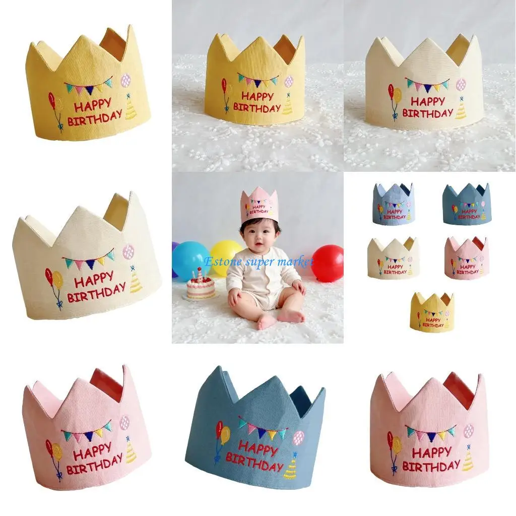 090B Soft Cloth Fabric Baby Birthday Crowned Lightweight Comfortable Design Embroidered Celebration Hat for Infants Toddlers
090B Soft Cloth Fabric Baby Birthday Crowned Lightweight Comfortable Design Embroidered Celebration Hat for Infants Toddlers
