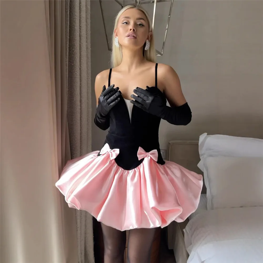 2025 Sweety Black Velvet Short Women Dresses To Party Candy Bow Decoration Bubble A-line Mini Girls Dress To Birthday Date
2025 Sweety Black Velvet Short Women Dresses To Party Candy Bow Decoration Bubble A-line Mini Girls Dress To Birthday Date