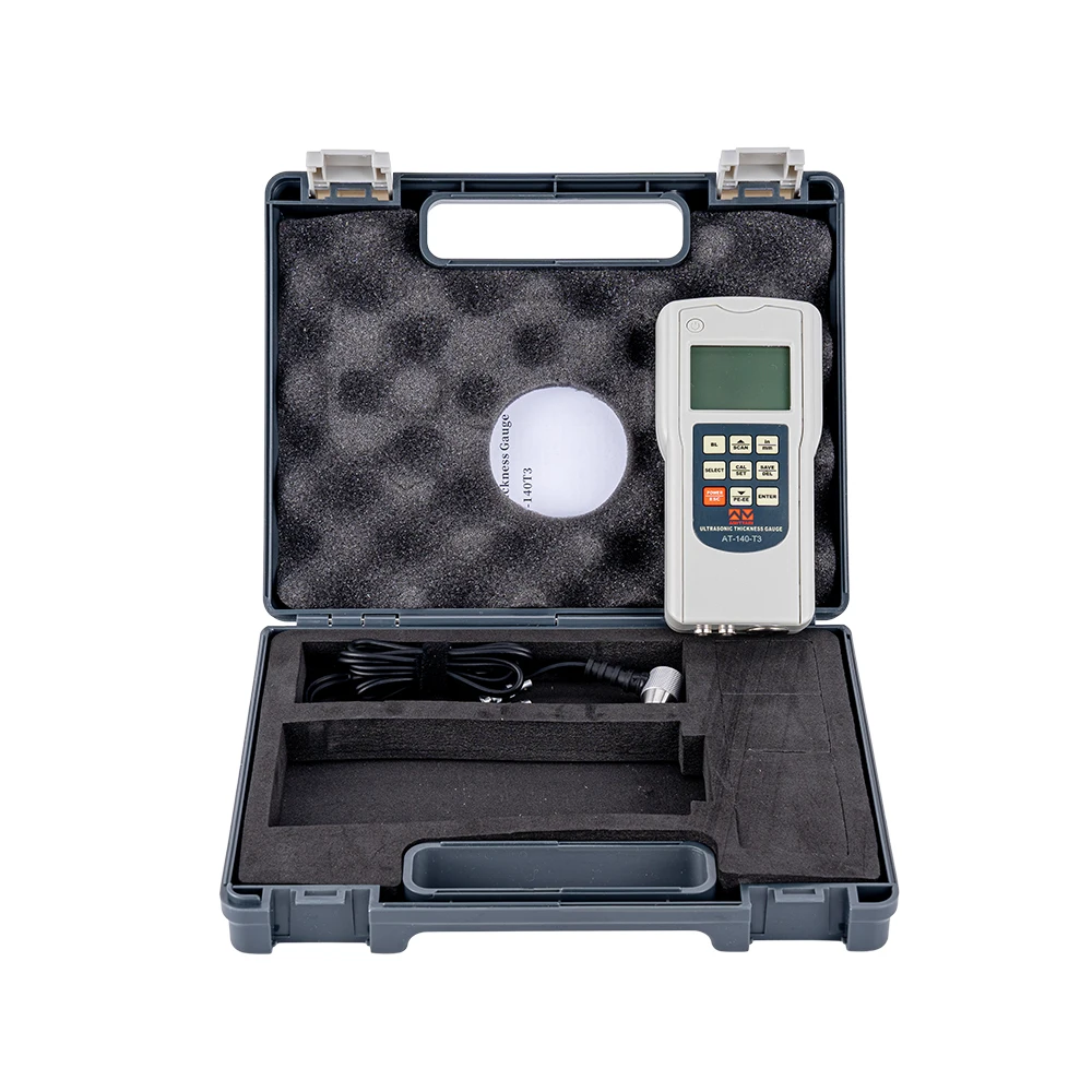 Ultrasonic Thickness Gauge AT-140T3 Metal thickness gauge 1.00~300mm Range Metal Plastic Glass Pipe Boiler Pressure Tank
Ultrasonic Thickness Gauge AT-140T3 Metal thickness gauge 1.00~300mm Range Metal Plastic Glass Pipe Boiler Pressure Tank