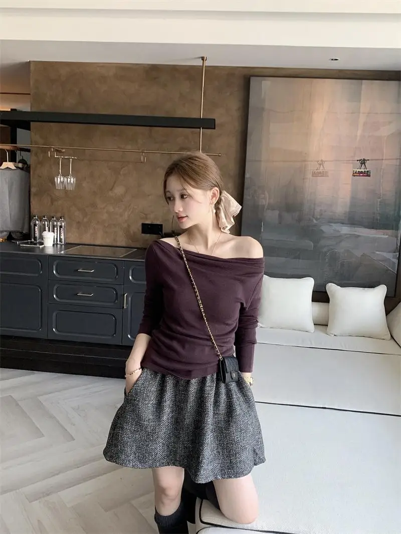 Outsider829 Ruched One oulder Knitted Top Asymmetrical oulder Design Ladies Faion Autumn Collection
Outsider829 Ruched One oulder Knitted Top Asymmetrical oulder Design Ladies Faion Autumn Collection