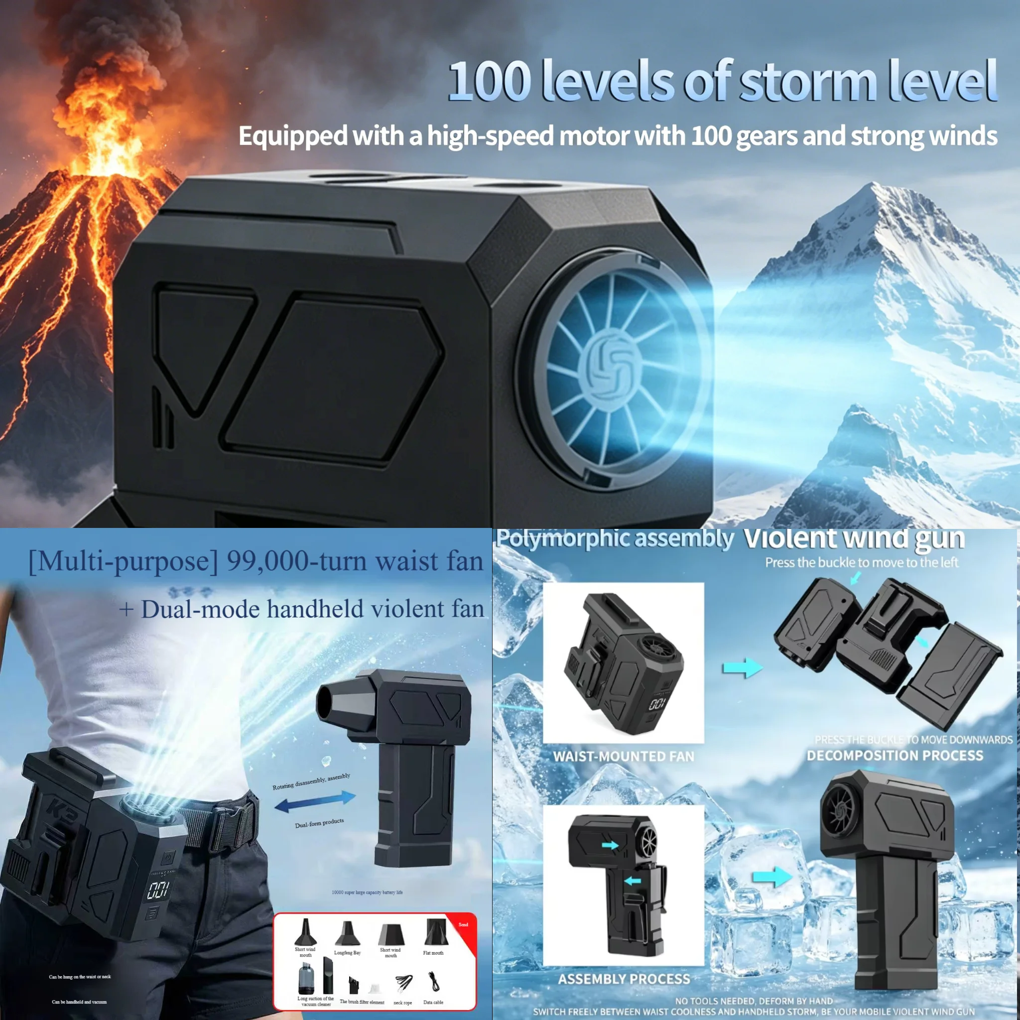 2-in-1 Detachable Waist & Handheld Fan Powerful Cooling Long Battery Life LED Digital Display Outdoor Tool.
2-in-1 Detachable Waist & Handheld Fan Powerful Cooling Long Battery Life LED Digital Display Outdoor Tool.