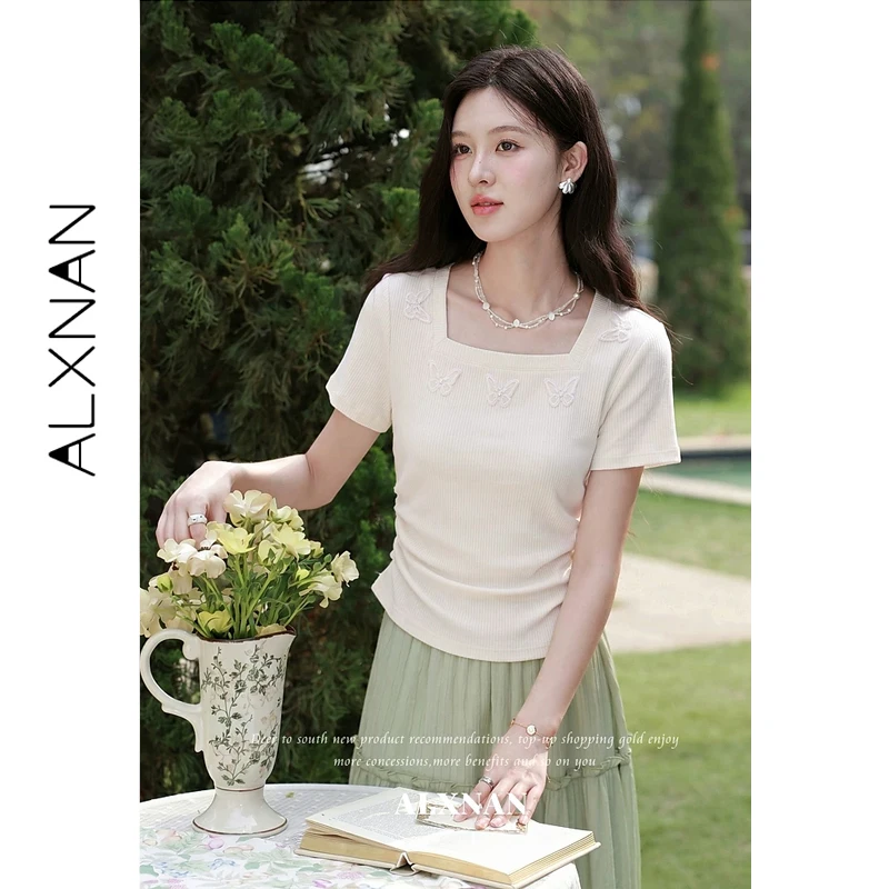 ALXNAN Women's T-shirt Summer New 2026 Square Neck Casual Short Sleeve Top Slim Fit Elegant Fashion Ladies Clothing L65909A
ALXNAN Women's T-shirt Summer New 2026 Square Neck Casual Short Sleeve Top Slim Fit Elegant Fashion Ladies Clothing L65909A