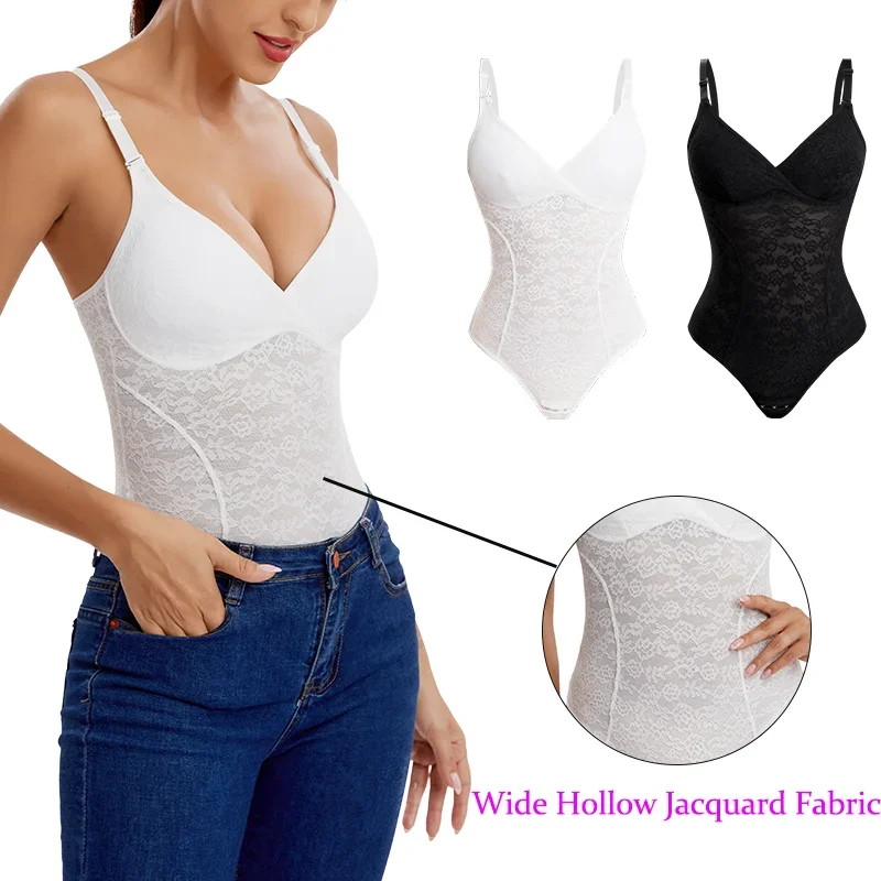 V-Neck Lace Thong Bodysuit Women Sexy Shapewear Top Tummy Control Waist Trainer Body Shaper Removable Chest Pad Slimming Corset
V-Neck Lace Thong Bodysuit Women Sexy Shapewear Top Tummy Control Waist Trainer Body Shaper Removable Chest Pad Slimming Corset