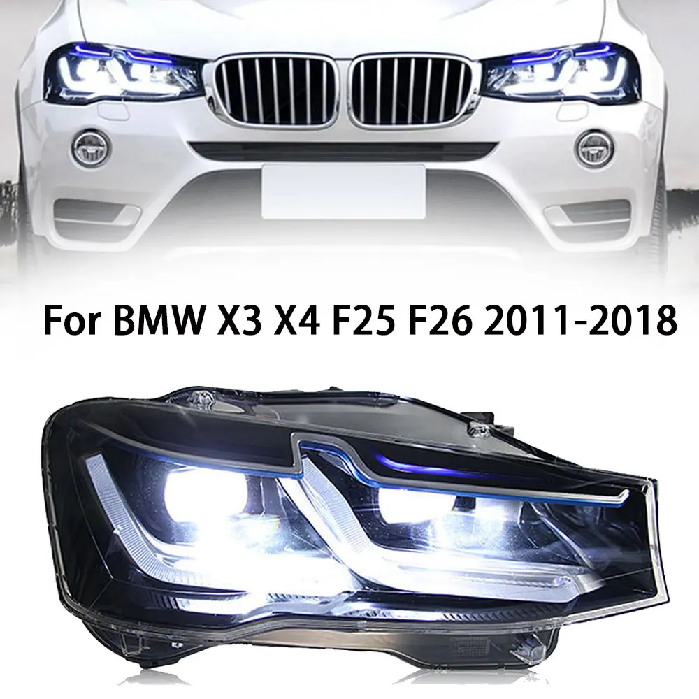 Автомобильные фары для BMW X3 F25 светодиодный, фары 2011-2018 X4 F26, передняя фара в сборе, сигнал DRL, автомобильные аксессуары
Автомобильные фары для BMW X3 F25 светодиодный, фары 2011-2018 X4 F26, передняя фара в сборе, сигнал DRL, автомобильные аксессуары