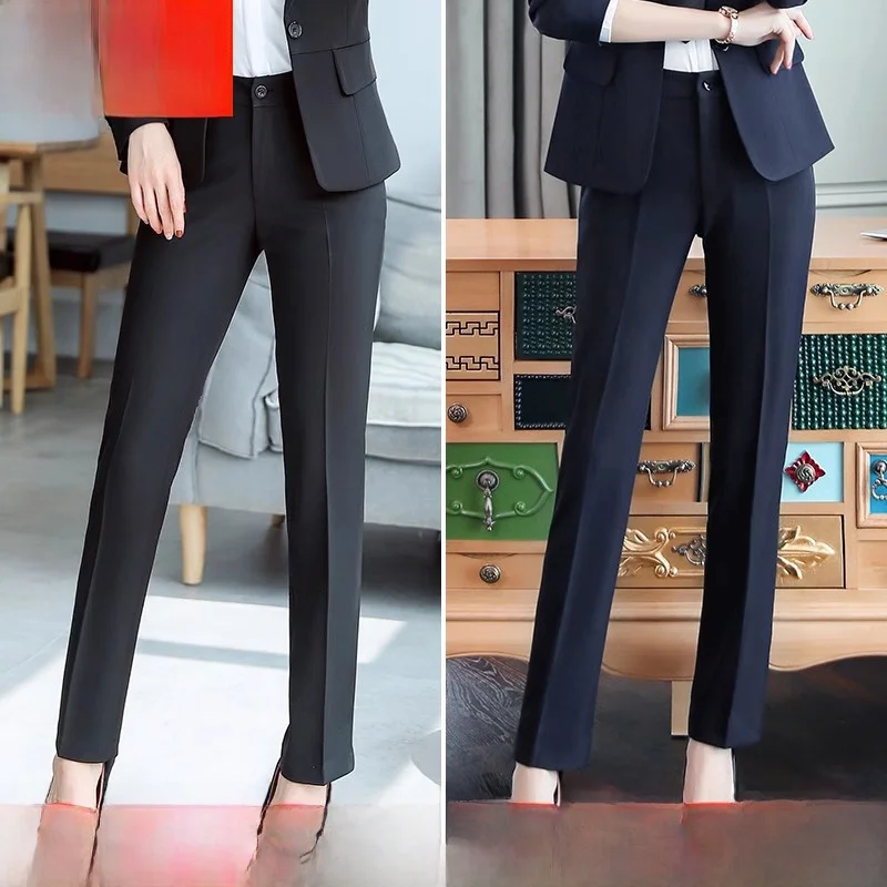Professional Straight Leg Work Trousers Women's Business Pants Elastic Black Summer Pants Office Wear Casual Straight Cut
Professional Straight Leg Work Trousers Women's Business Pants Elastic Black Summer Pants Office Wear Casual Straight Cut