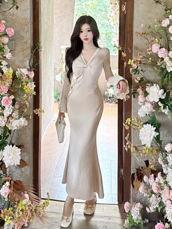 Pure Desire сексуальное кружевное облегающее платье с v-образным вырезом и высокой талией, длинная женская модная осенне-зимняя облегающая юбка Dr
Pure Desire сексуальное кружевное облегающее платье с v-образным вырезом и высокой талией, длинная женская модная осенне-зимняя облегающая юбка Dr