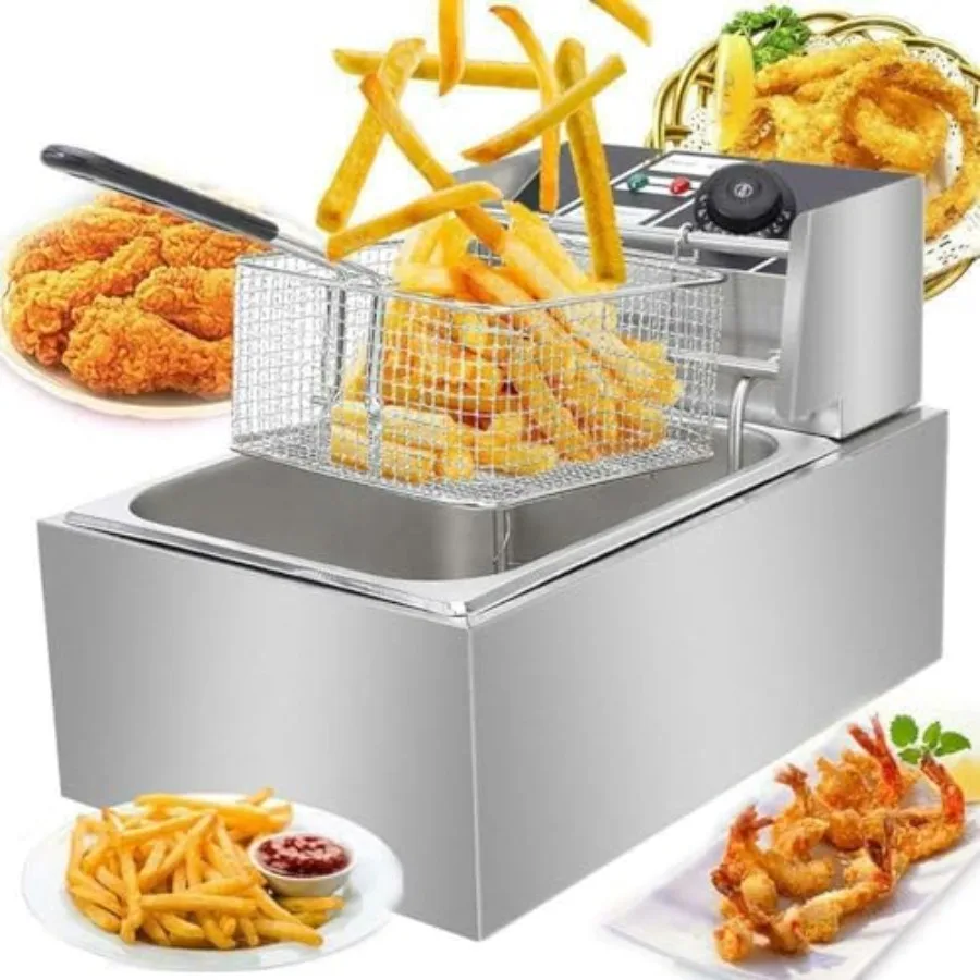 Heavy Duty 6.3QT/6L Stainless Steel Electric Deep Fryer with Removable Basket and Professional Heating Element 100V/2500W Max U
Heavy Duty 6.3QT/6L Stainless Steel Electric Deep Fryer with Removable Basket and Professional Heating Element 100V/2500W Max U